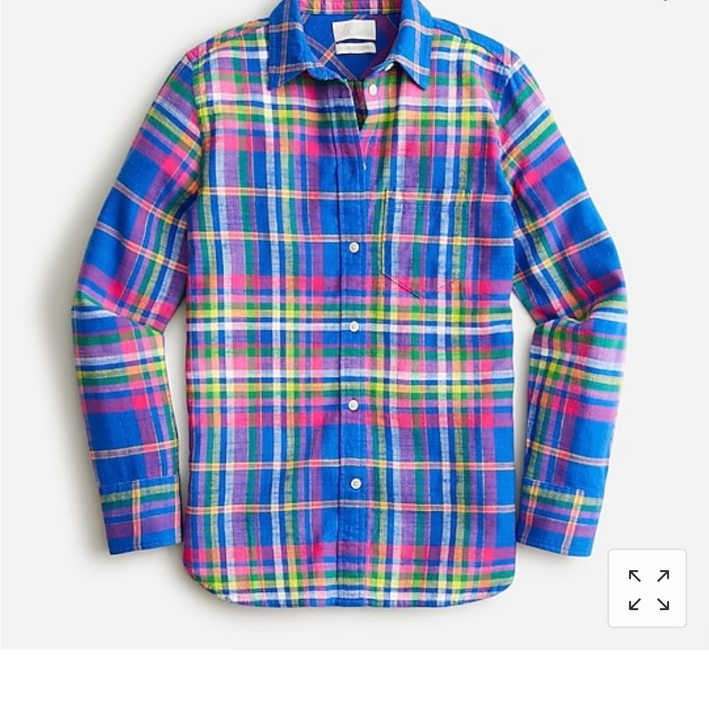 JCrew. Classic-fit flannel shirt in colorful plaid. NWT,  BM932.